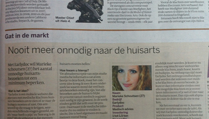 Earlydoc in de Volkskrant